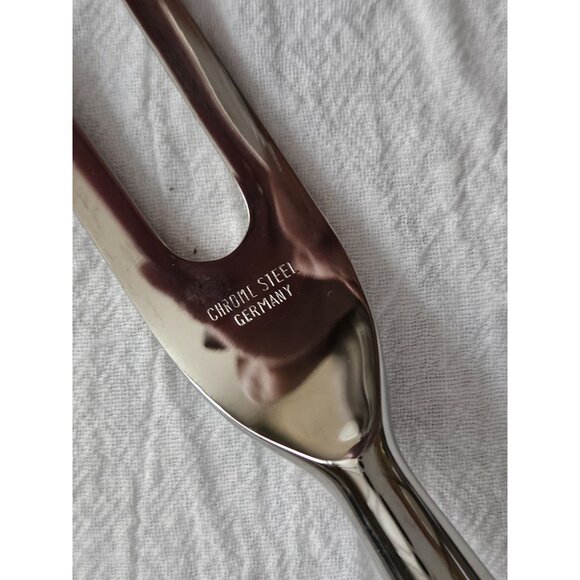 5 Piece Bruce Fox Design Turkey Handle Serving Set Fork Knife Spoon Honing Steel - Picture 13 of 14